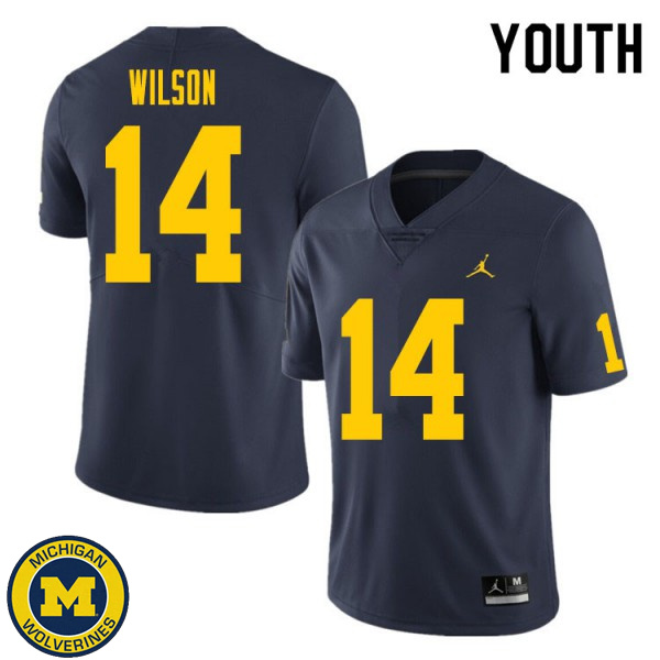 Youth University of Michigan #14 Roman Wilson Navy Alumni Jersey